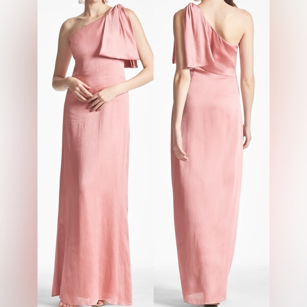 NWOT Sachin & Babi Chelsea One Shoulder Bow A-line Gown rogue size 4 - Picture 1 of 6